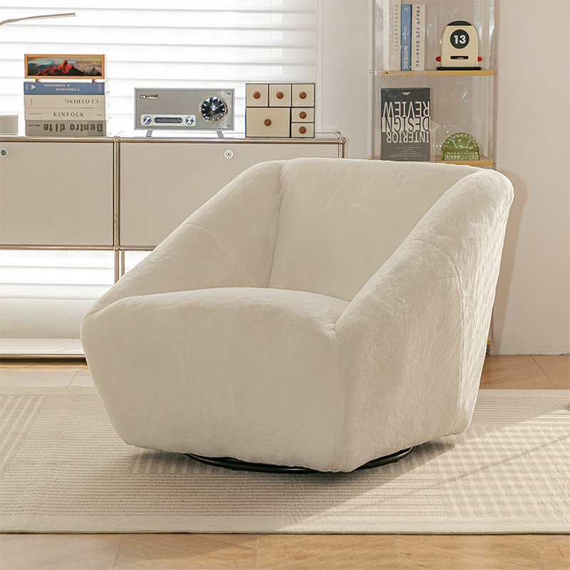 Confortable fauteuil pivotant à 360 °, Blanc cassé