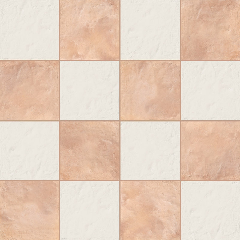 Carrelage en porcelaine 8x8 Autumn Essentials, Rose/Blanc
