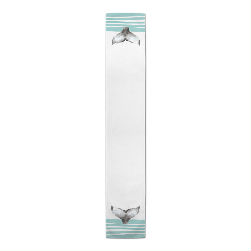 Chemin de table Whale, 72 po x 16 po, Sarcelle, 1