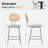 Ceferina 22.8" Mid Century Modern Rattan Back Upholstered Bar Stool-1908451432