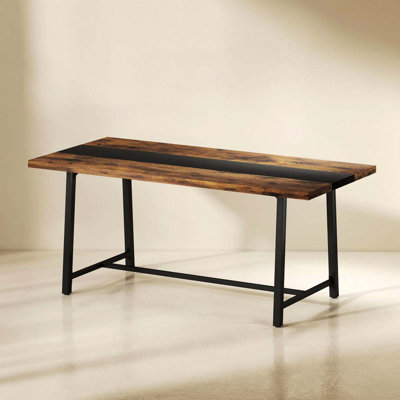 Très grande table de salle à manger avec plateau large et pieds en acier pour la maison