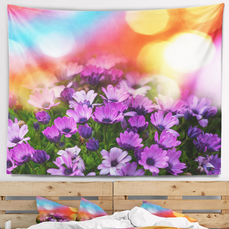 Tapisserie floral magnifique little purple, H 68 po x l 80 po