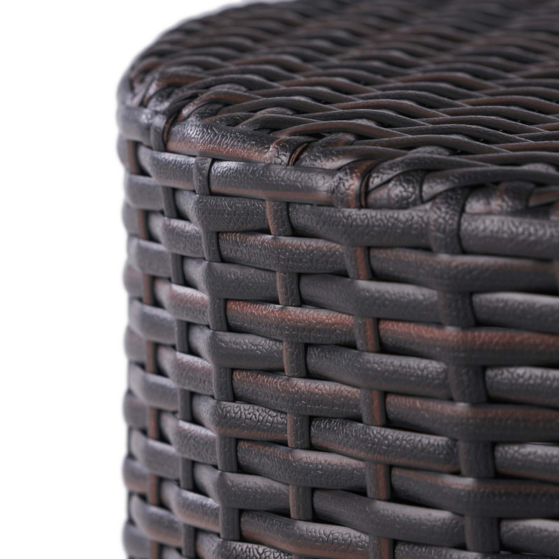 Table d'appoint Barrel, table de bout en osier pour l'extérieur