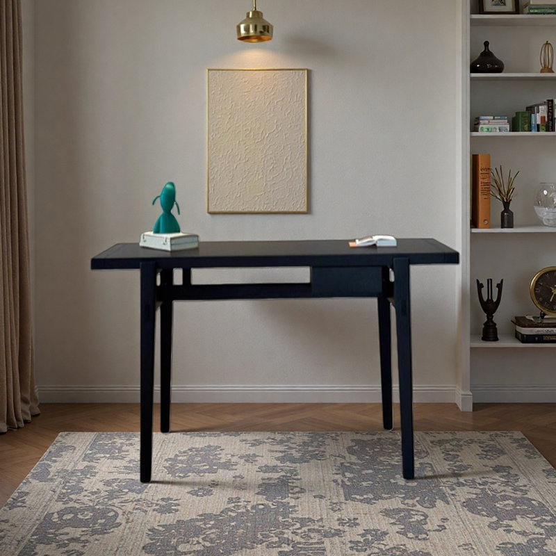 Bureau d'écriture rectangulaire en bois de frêne noir, H 29,52 po x l 39,37 po x P 25,59 po