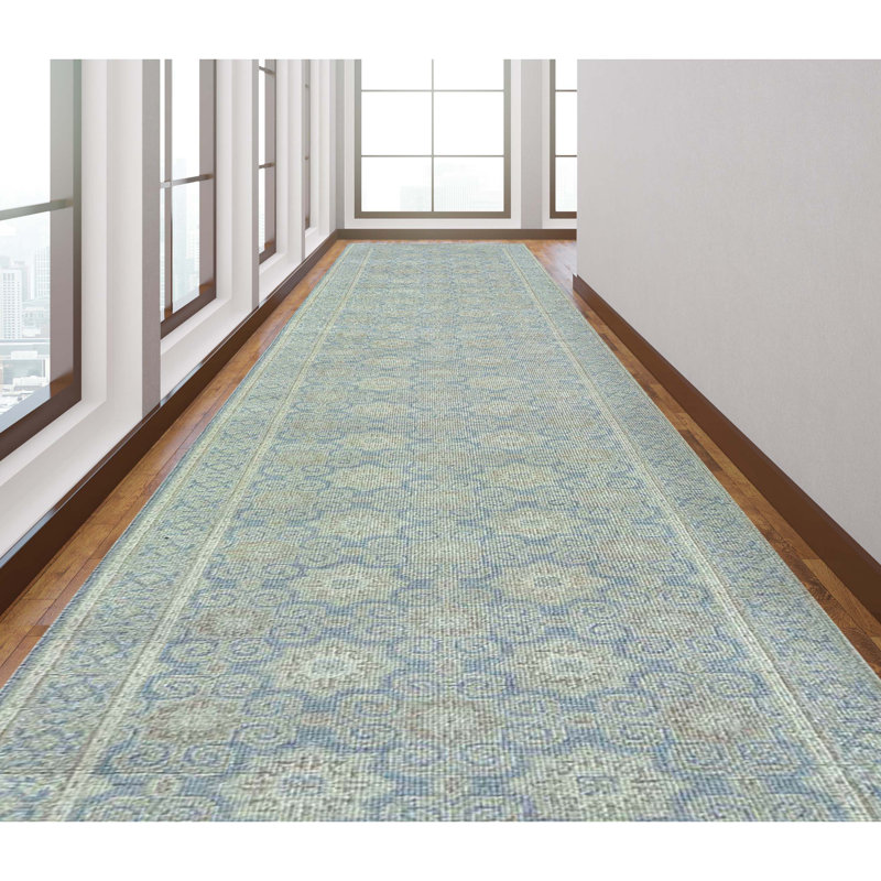Handmade Wool Area Rug, Runner 2'6" x 12'