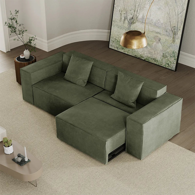 Canapé-lit Barrett Power, Vert foncé, H 27,16 po x l 97,24 po x P 39,37 po, 3