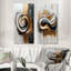 Encre noire et blanche Organic Fusion I - formes abstraites, ensemble de 2 pièces d'art mural-531847726-531847722