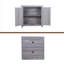 Élégant buffet avec 2 portes en miroir en acrylique et buffet avec rangement, armoires décoratives creuses et support en panneau de fibres à densité moyenne, tablette spacieuse réglable, salon, cuisine-156952074