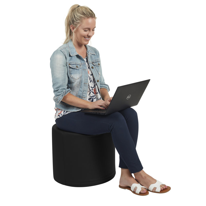 Circle 2 - Piece Kids Soft Seating, Black/Dark Gray