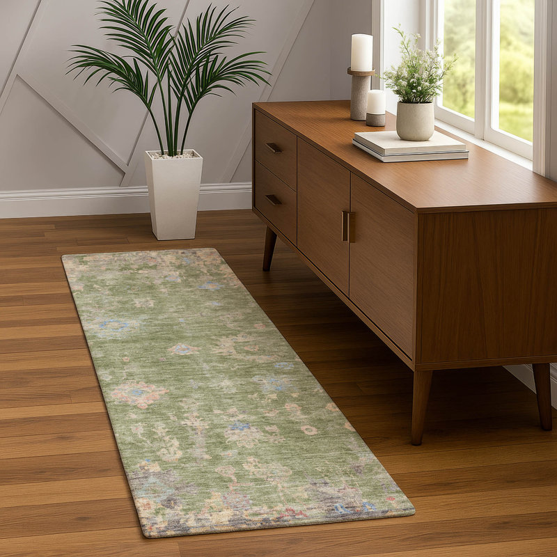 Tapis intérieur / extérieur lavable à la machine Matsumura ACN2302 Global, Tapis de couloir 2 pi 3 po x 7 pi 6 po