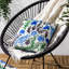 Aljento Indoor / Outdoor Floral Blue Square Throw Cushion