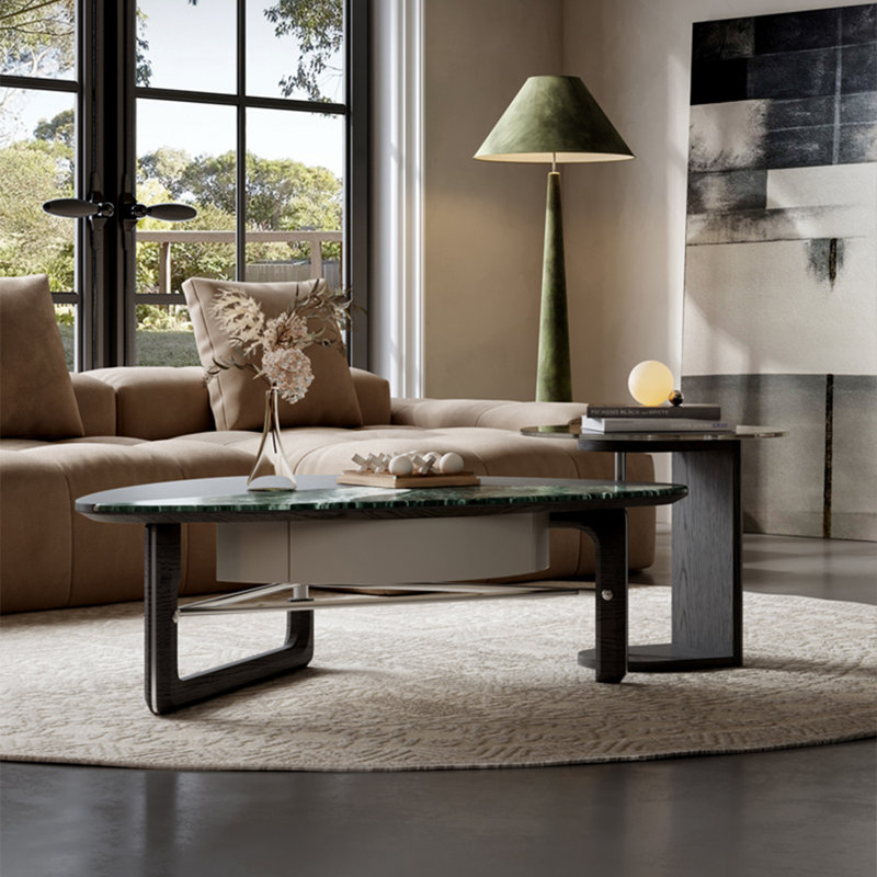 Table basse de forme spéciale en pierre micro-cristalline