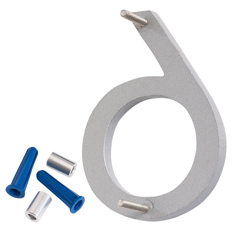 24 in. Flat Floating Mount House Number, Silver, 6
