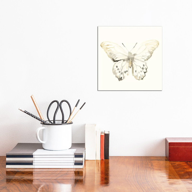 Sepia Butterfly Impressions II by June Erica Vess - Wrapped Canvas Gallery-Wrapped Canvas Giclée, 30.48cm H x 30.48cm W