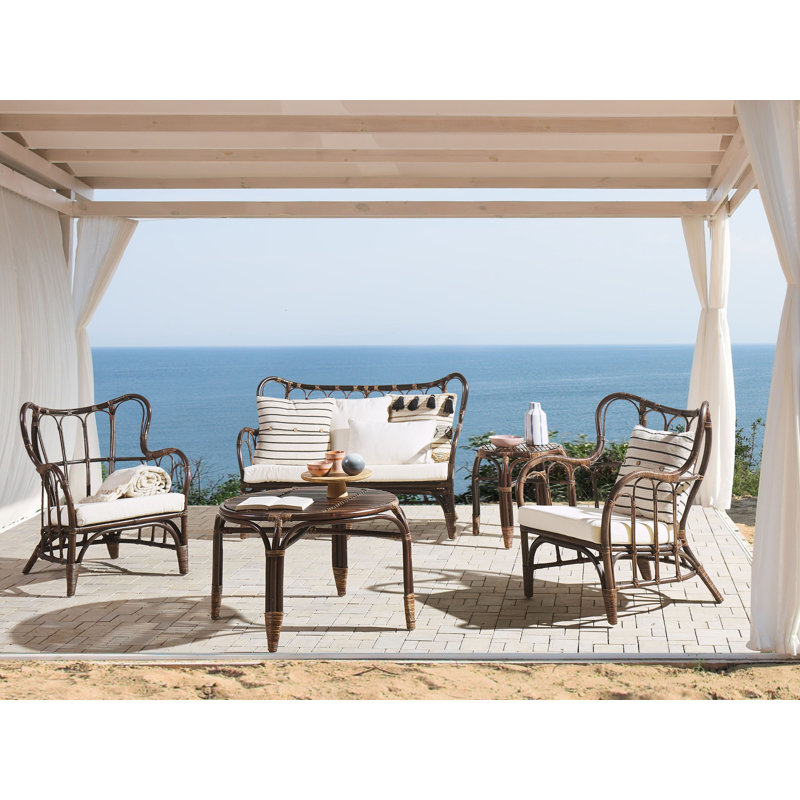 Yampa Rattan 4 - Person Seating Group with Cushions, Dark Brown