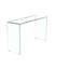 Bureau transparent transparent en verre trempé à usage domestique - Bords arrondis fonctionnels et modernes
