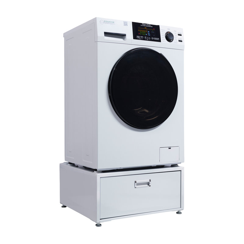 Equator All-in-One Washer Dryer VENTLESS/VENTED PET cycle 1.62cf/15lbs 110V with Pedestal, White