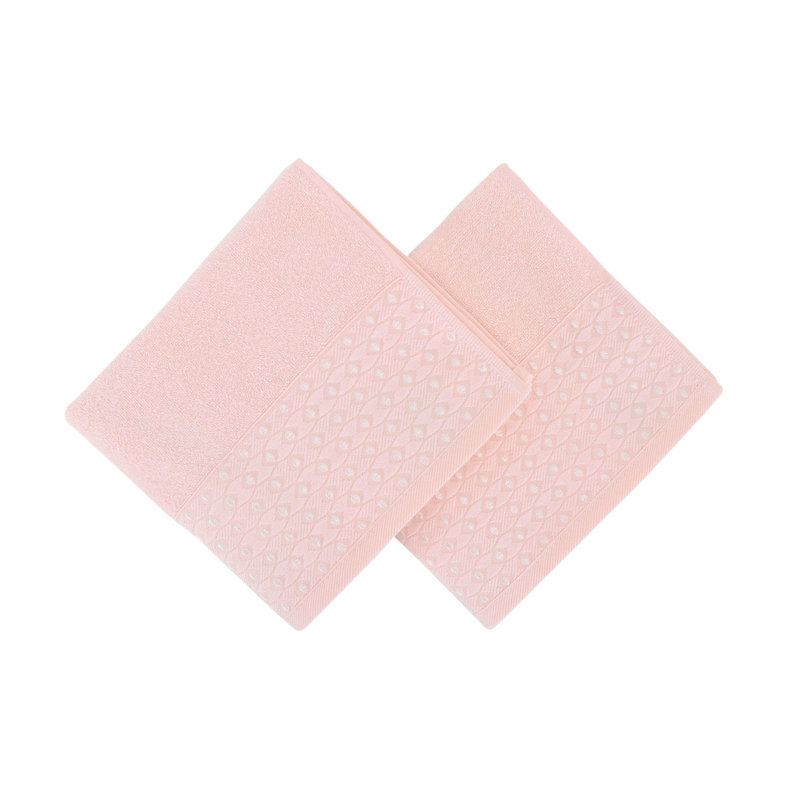 Ensemble de serviettes 100% coton 2 pièces Leupp, Poudre