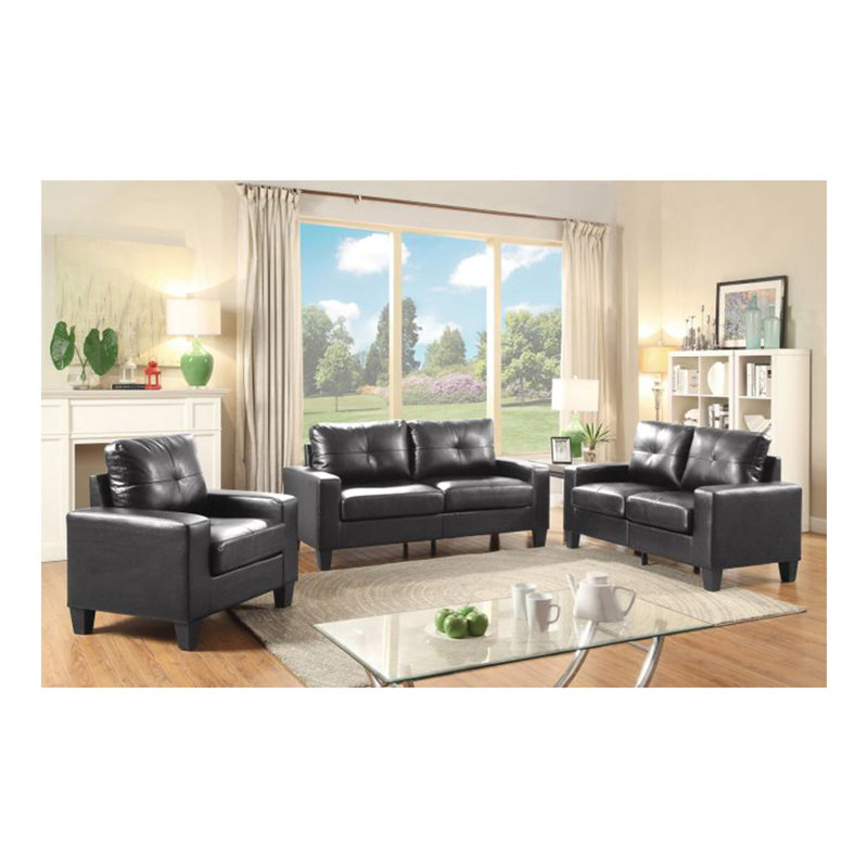 Causeuse modulaire Newbury, noir, Noir