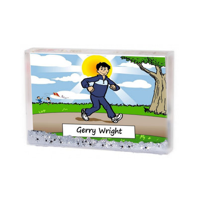 Personalized Jogger - Male MINI Snow Globe Frame Gift