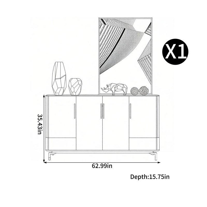 Armoire à chaussures scellée luxueuse de style italien