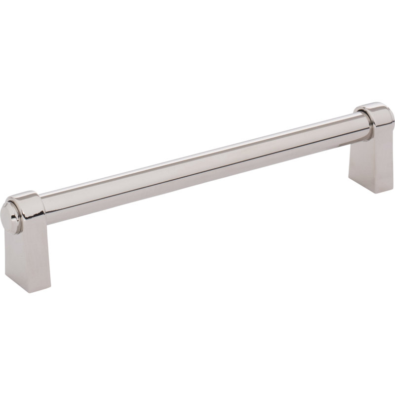 Lawrence Bar Pull, Polished Nickel, 6 5/16" Center To Center