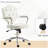 Home Office Chair, Computer Desk Chair with Button Tufted Velvet-Feel Fabric, Swivel Vanity Chair-689336136