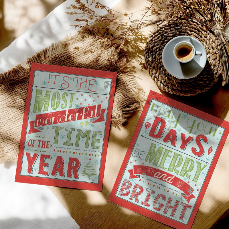 Frosted Merry Wishes, ensemble de 2 reproductions d'art, 36 po x 24 po, Sans cadre