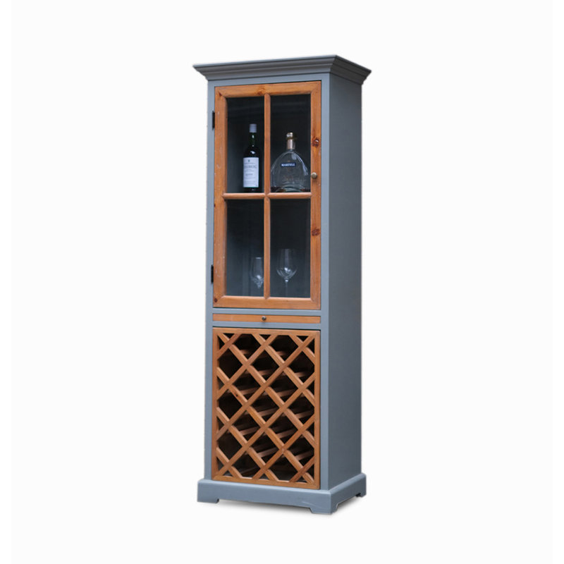 23.62" Gray Rectangular Solid Wood Wine Racks