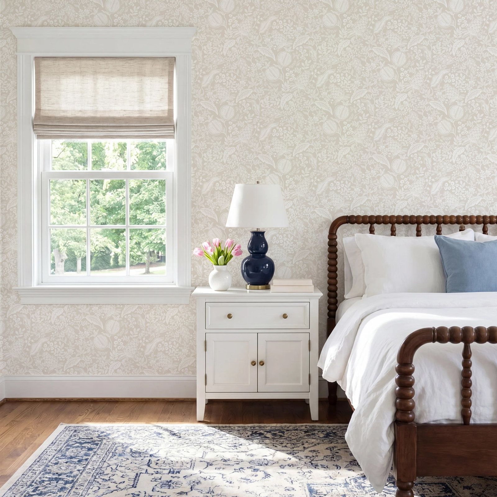 Pomegranate Wallpaper Double Roll, Beige/White