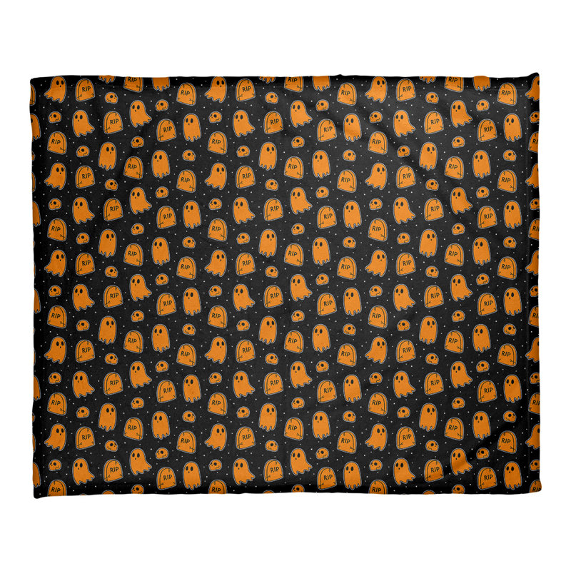 Couverture polaire Katelyn Elizabeth, l 52,5 po x L 62,5 po, Noir / Orange