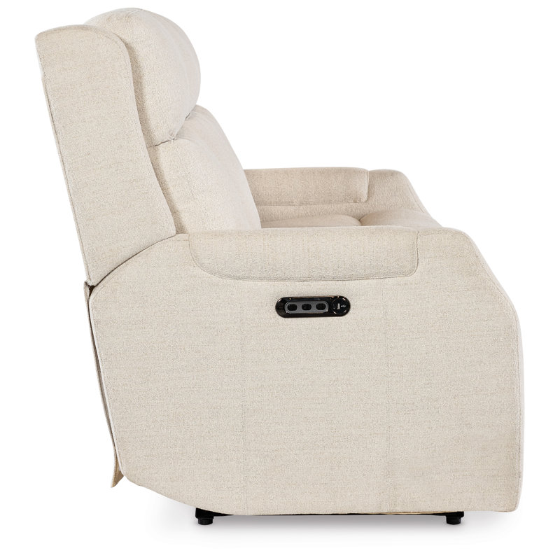 The Zero Gravity Power Sofa with Power Headrests and Lumbar, White/Cream
