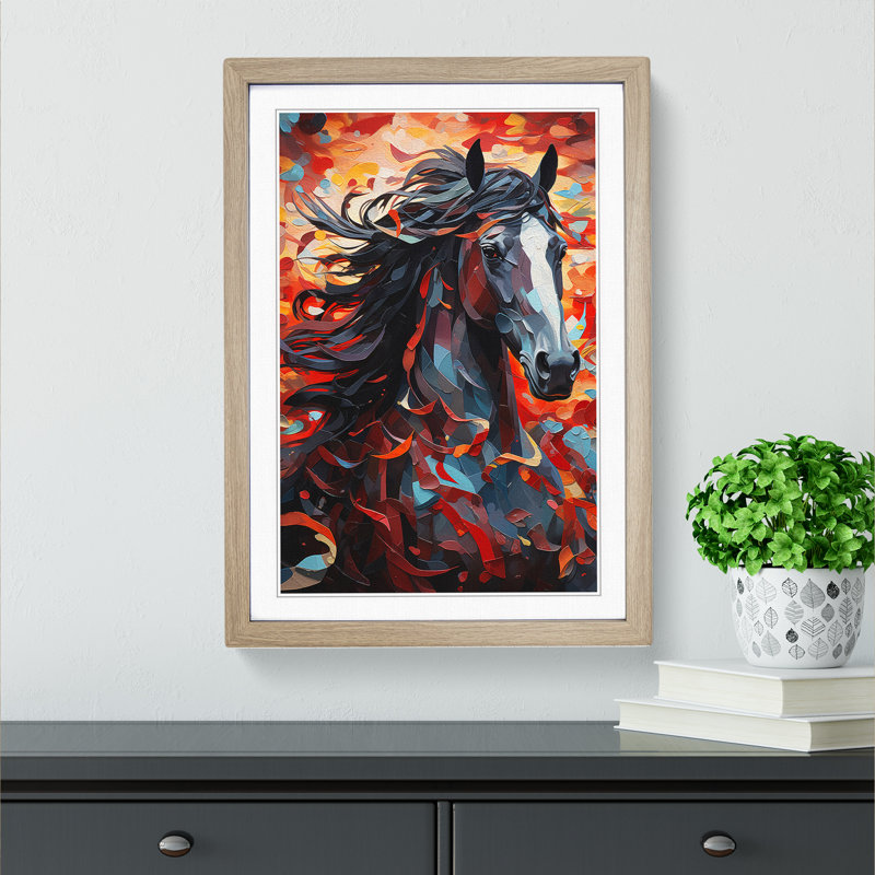 Shire Horse Orphism - Framed Print, Oak Framed, 46cm H x 34cm W