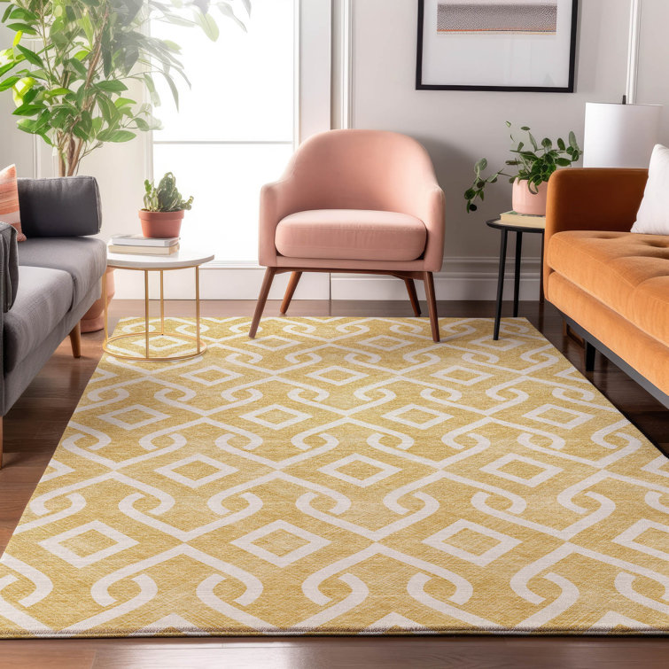 Premium Machine Washable Cerrito Gold Rug