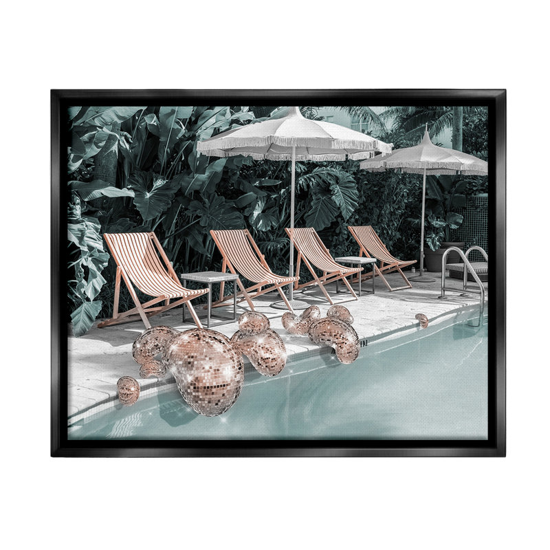 «Tropical Disco Balls Floater Frame» par Ziwei Li sur, H 25 po x l 31 po, Cadre flottant noir de jais