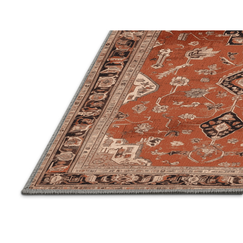 Tapis brun lavable à la machine, Carré 5 pi