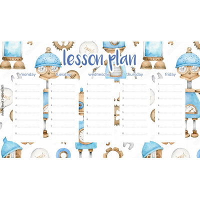 Magnetic Lesson Plan Turquoise Robots