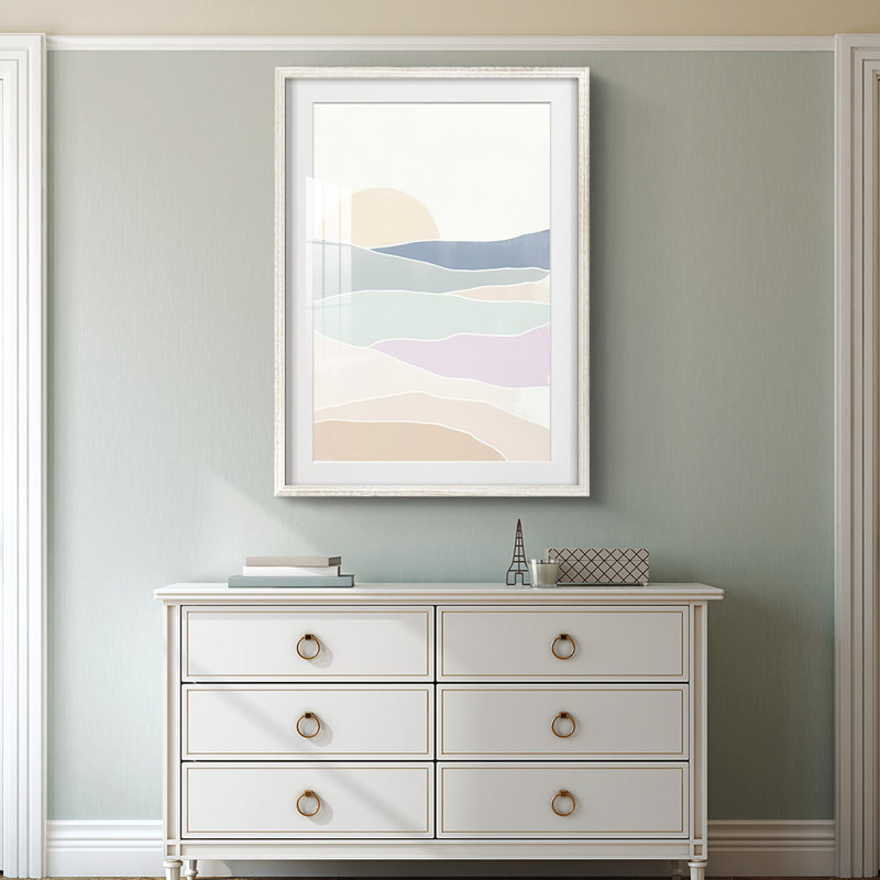 Vague Tableau I - Impression encadrée, H 28,5 po x l 20,5 po, Blanc