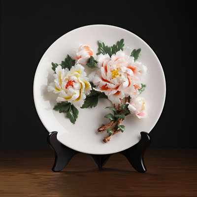 Plat à fleurs en céramique délicat - Décoration charmante pour la vie moderne
