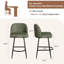 Ensemble de 4 tabourets de bar en cuir vert, repose-pieds en métal arqué de 26 po, chaises de comptoir et bistro pour bar personnel-2057869516