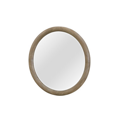 Miroir rond de style chêne noueux anglais