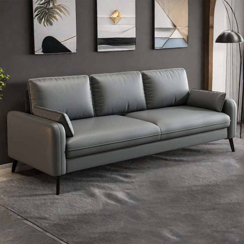 Ensemble de salon en similicuir Trema, Similicuir gris