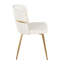 Ensemble de 2 chaises d'appoint en similicuir blanc avec pieds dorés pour la salle à manger, style glamour moderne