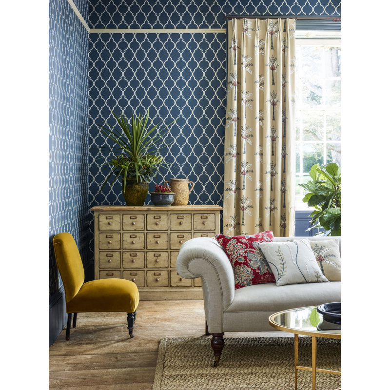 Empire Trellis Wallpaper, Silver/Calico