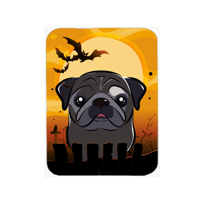 Eila Pug Glass Cutting Board, Black