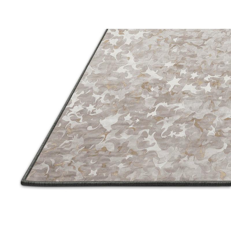 Tapis gris soyeux et moelleux, Rectangle 7 pi x 9 pi