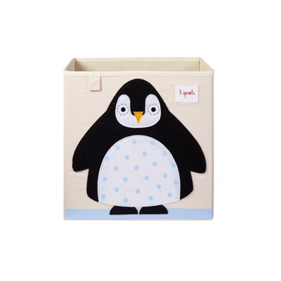3 Sprouts - Toy Storage Cube for Baby and Kids - Penguin