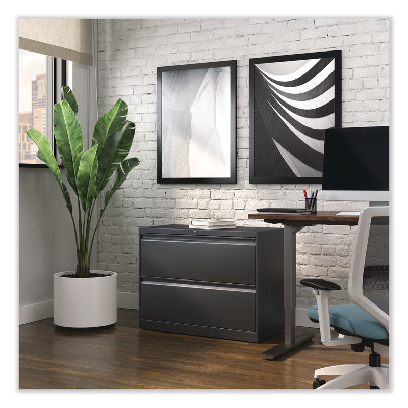 Charcoal Steel 2-Drawer Lockable Lateral File Cabinet