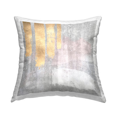 Coussin décoratif à imprimé abstrait gris Glam Stupell Industries par LSR Design Studio