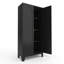 Armoire de 61 po en acier noir avec 2 portes et tablettes réglables, idéale pour la chambre à coucher, le salon, le couloir - grand rangement, écoénergétique, peu encombrante, facile à entretenir-1433721220